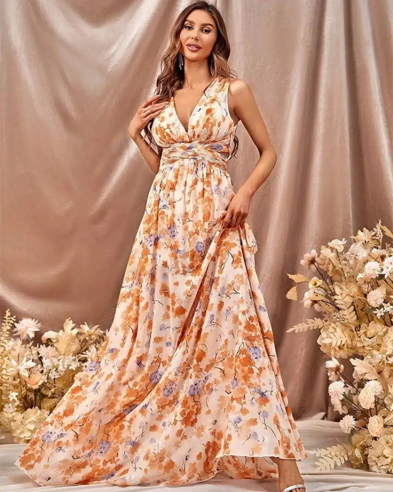 Robe bohème longue et avec motif de fleur — vue 5