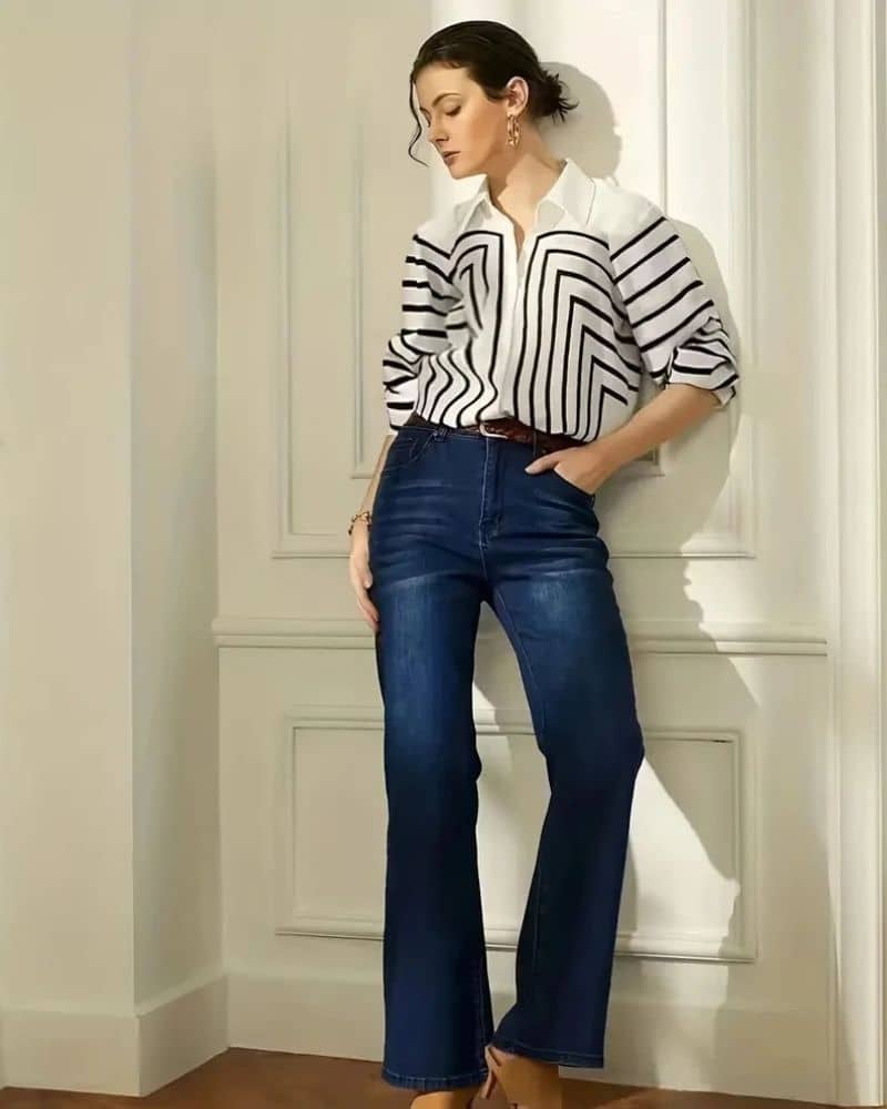 Blouse bohème et à rayures — vue 3