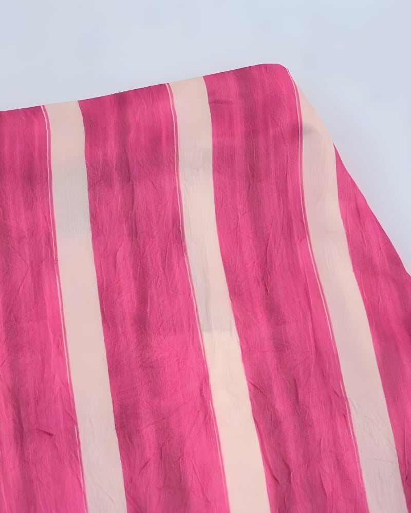 Jupe longue bohème satin rayures imprimé floral — vue 7