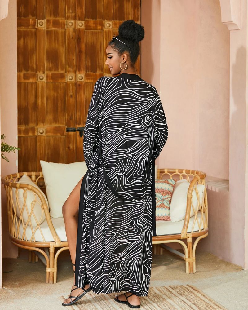 Kimono femme contemporain aux motifs designs — vue 5