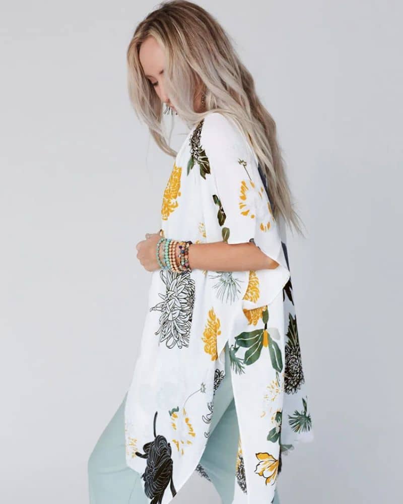 Kimono femme fleuri et éclatant — vue 4
