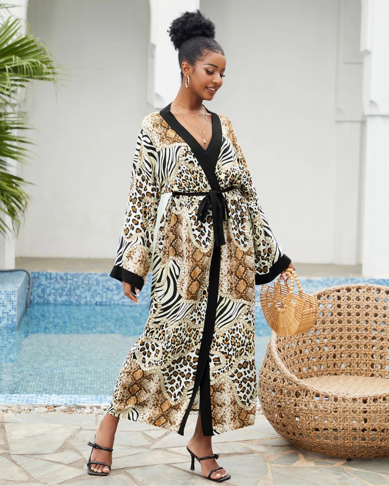 Kimono Femme Imprimé Savane Élégant
