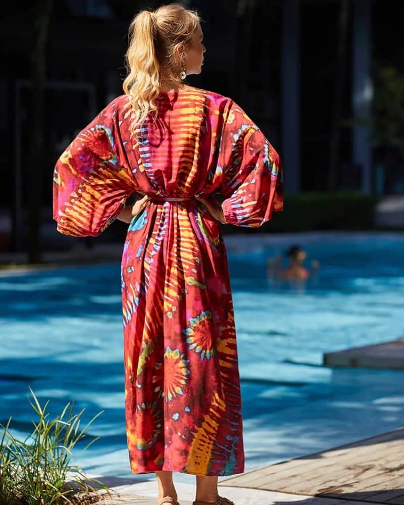 Kimono femme aux motifs exotiques vibrants — vue 5