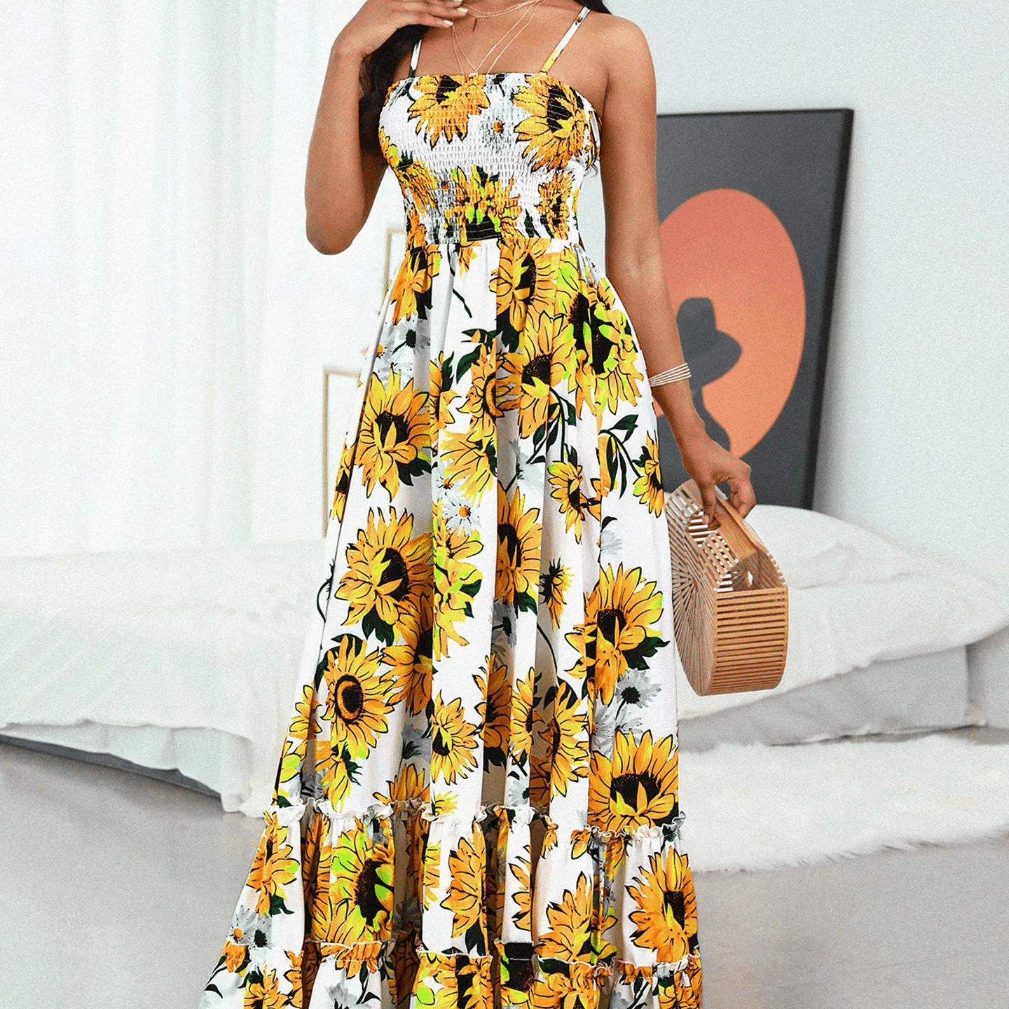 Robe bohème longue avec lanières croisées dans le dos — vue 4