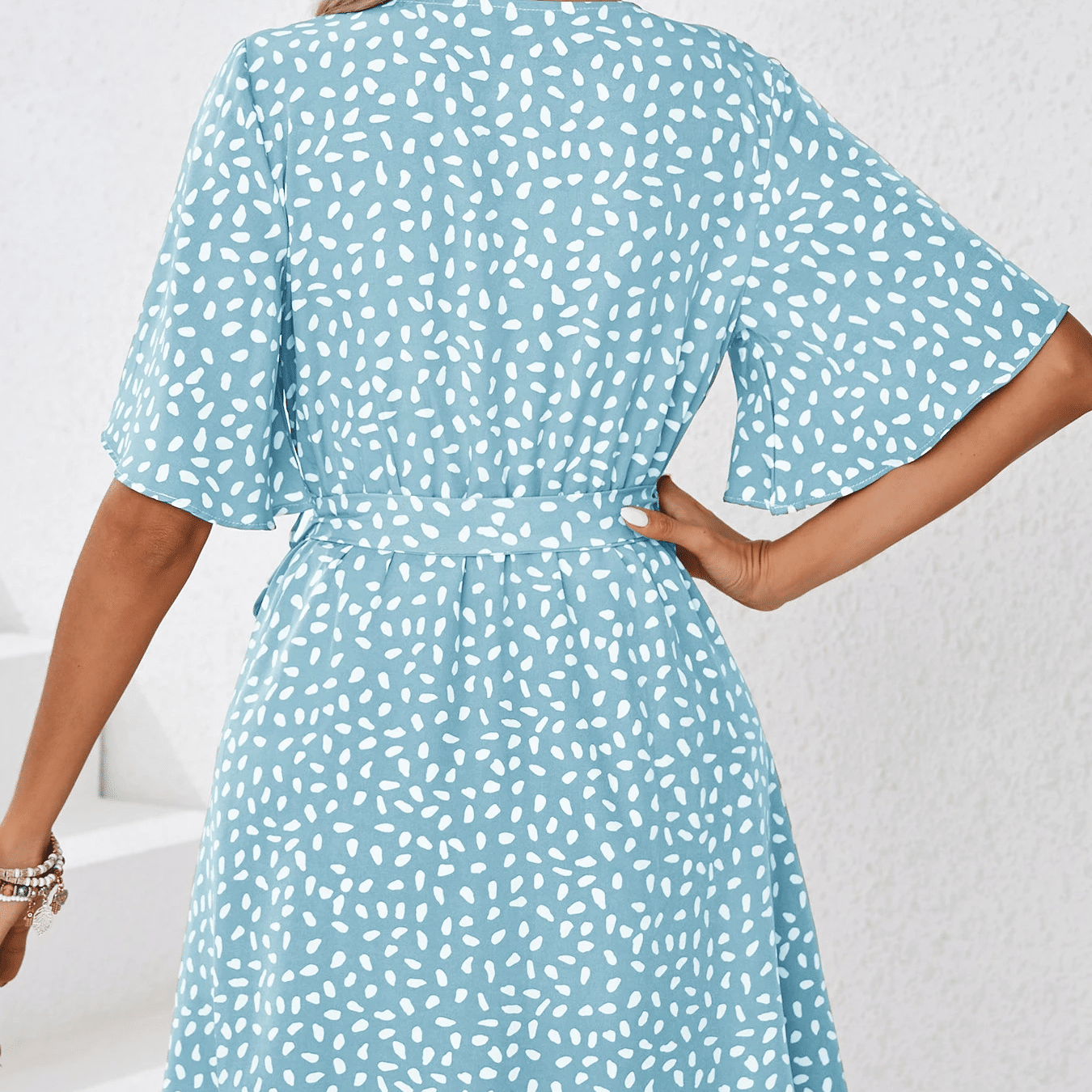 Robe champêtre avec imprimé et ceinture à la taille — vue 3