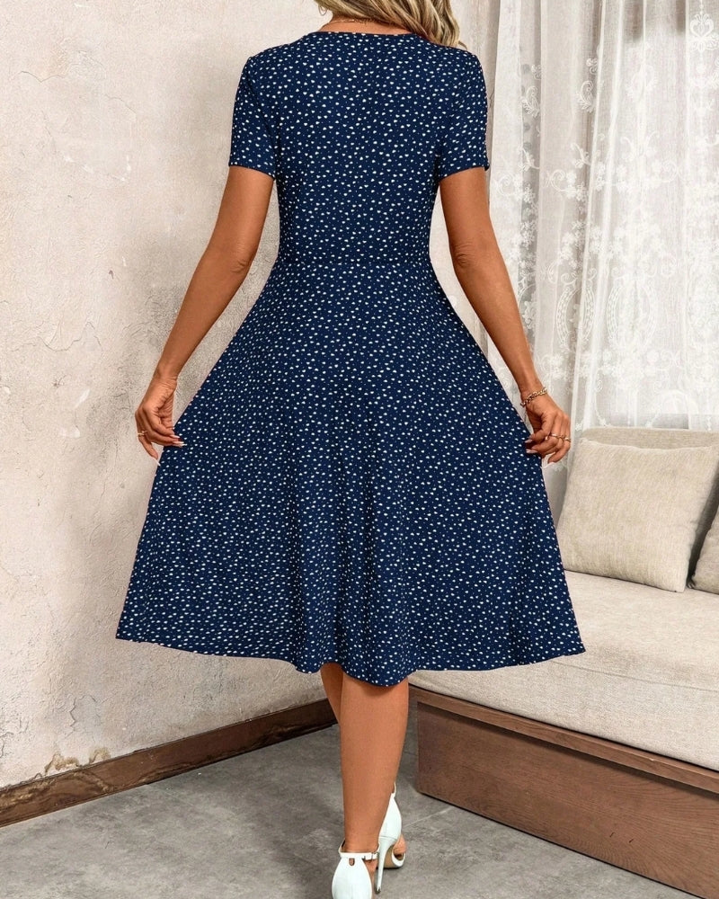 Robe midi à pois à manches courtes — vue 11