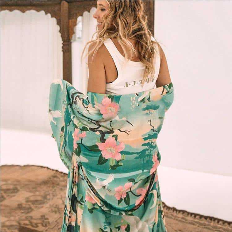 Robe kimono bohème ample — vue 2