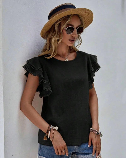Blouse bohème noire légère — BOHERIS
