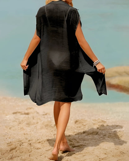 Chemise-paréo à boutons sans manches — vue 11