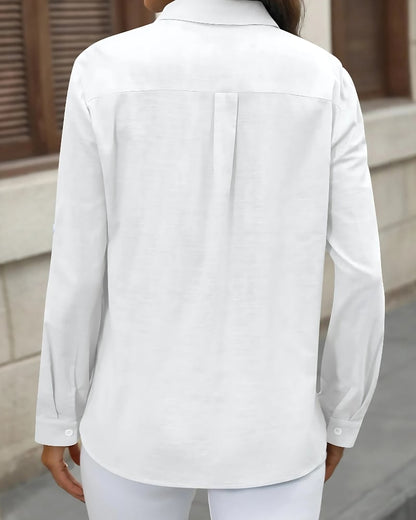 Chemise boutonnée décontractée à manches mi-longues — vue 9