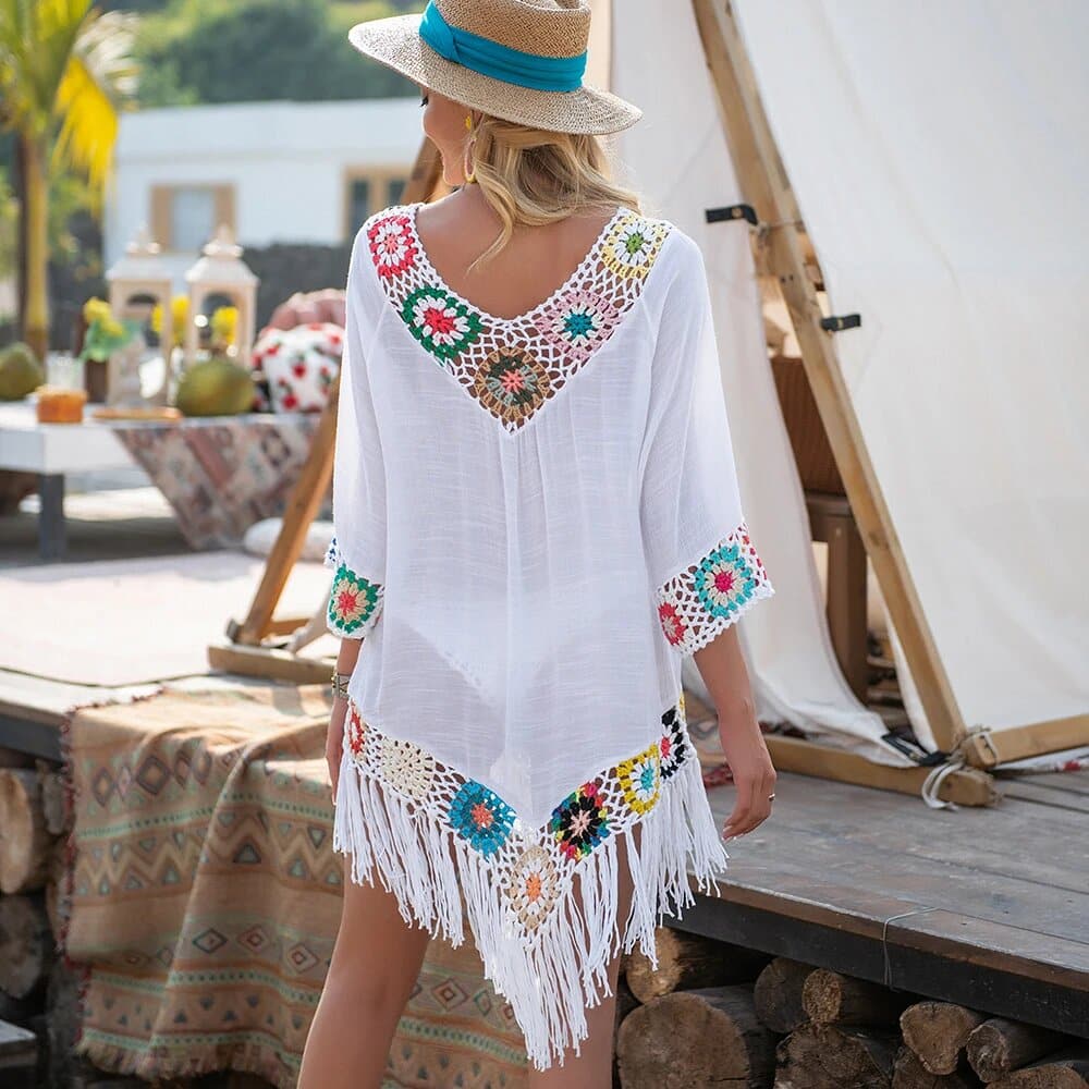 Robe paréo de plage à frange — vue 3