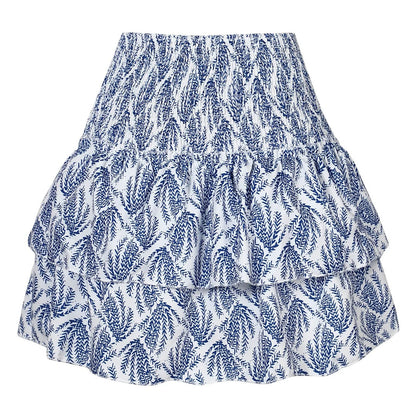 Jupe bohème courte bleue à imprimés floraux — vue 2