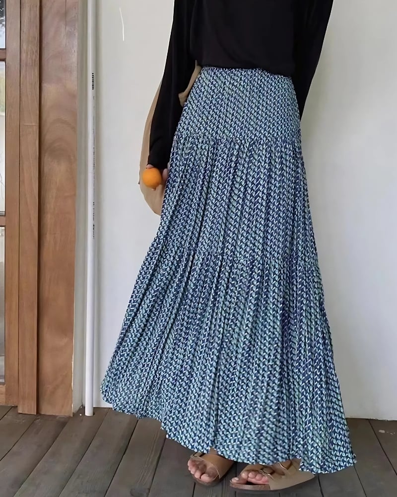 Jupe longue ample élastique taille haute — vue 2