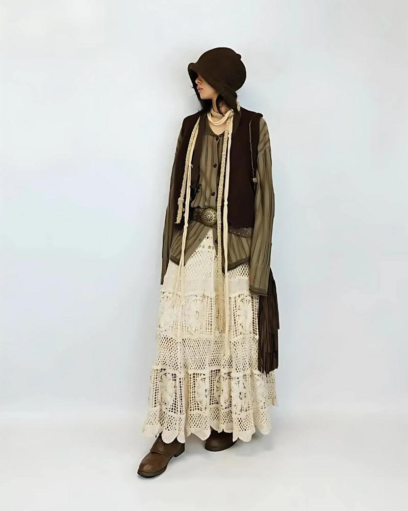 Jupe longue taille haute style boho — vue 2