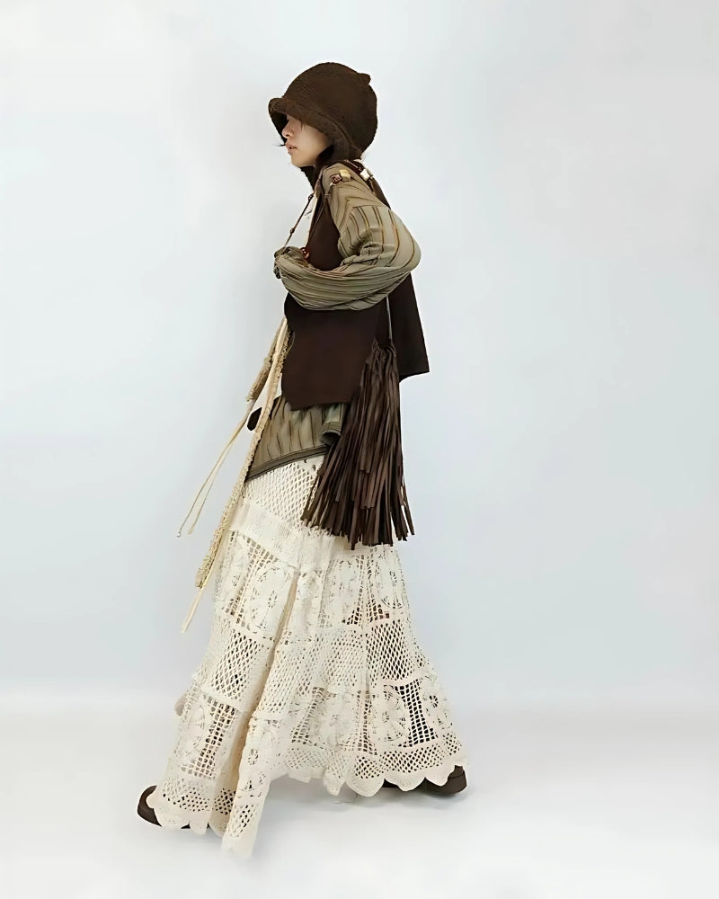 Jupe longue taille haute style boho — vue 3