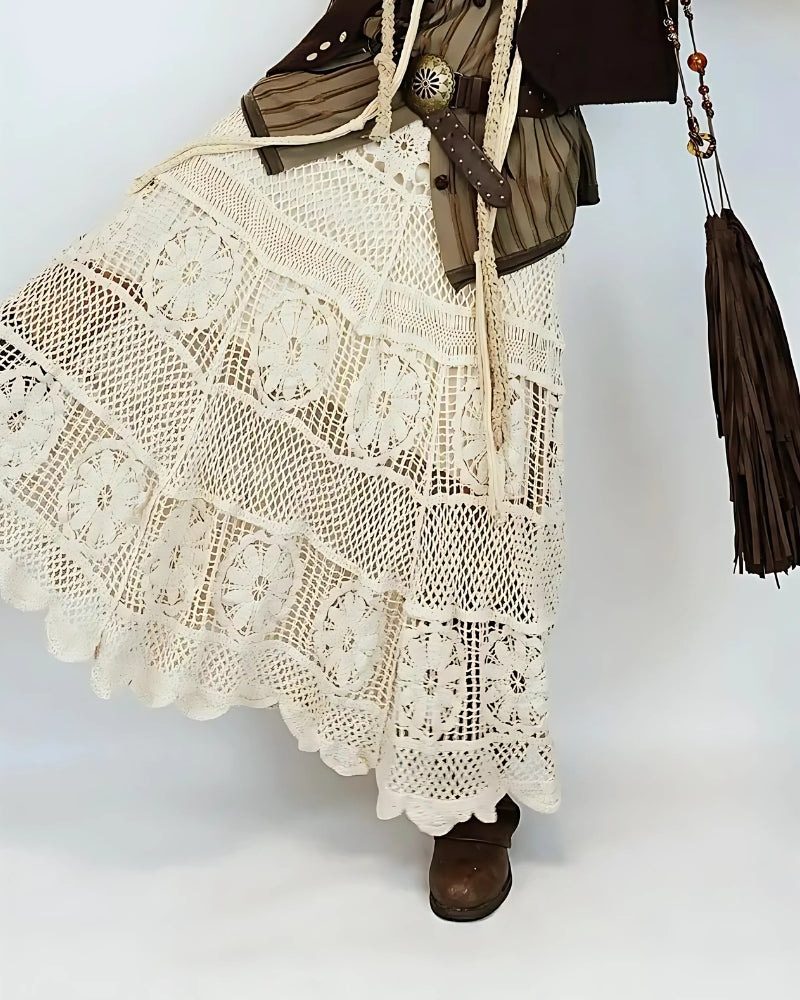 Jupe longue taille haute style boho — vue 4