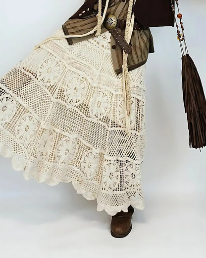 Jupe longue taille haute style boho — vue 4