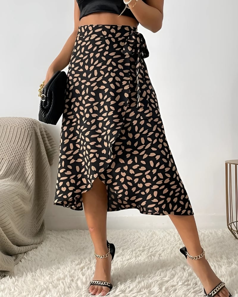 Jupe portefeuille taille haute style boho — vue 10