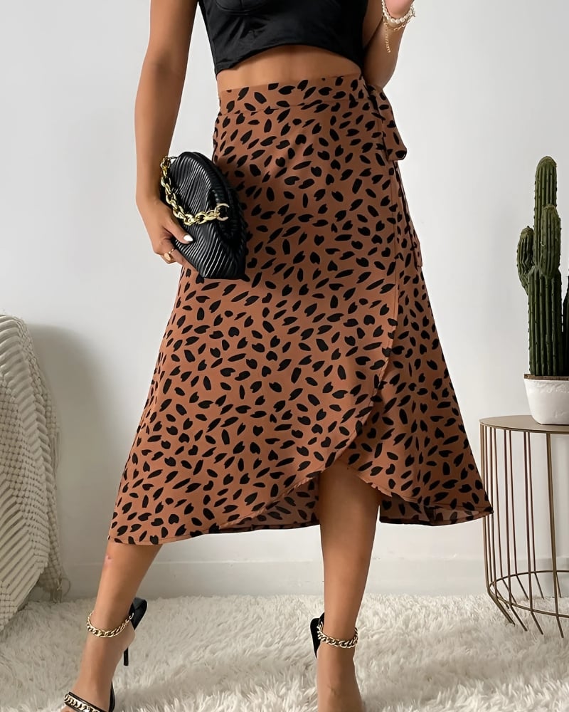 Jupe portefeuille taille haute style boho — vue 8