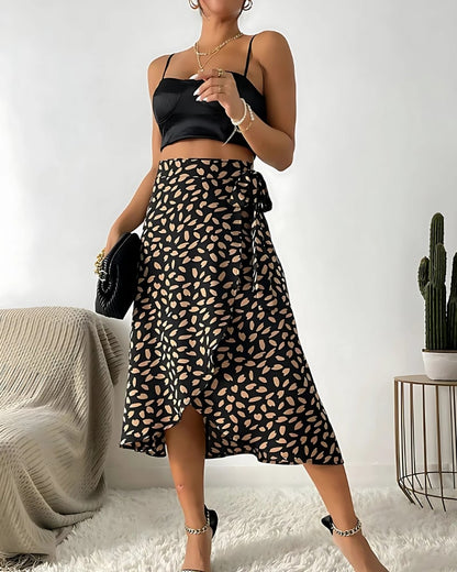 Jupe portefeuille taille haute style boho — vue 7