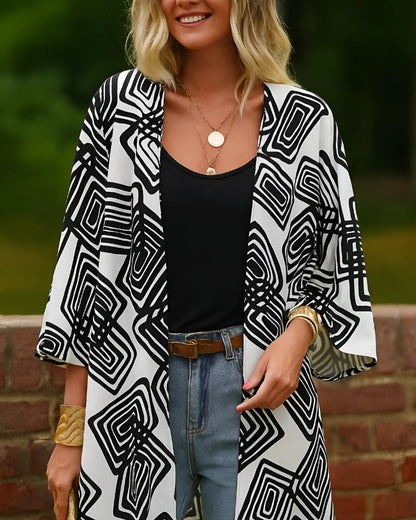 Kimono coupe ample style bohème — vue 3