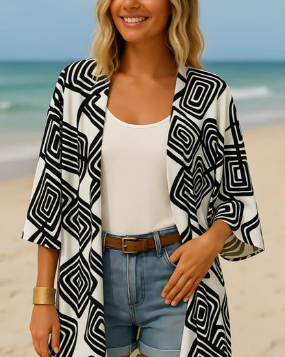 Kimono coupe ample style bohème — vue 2