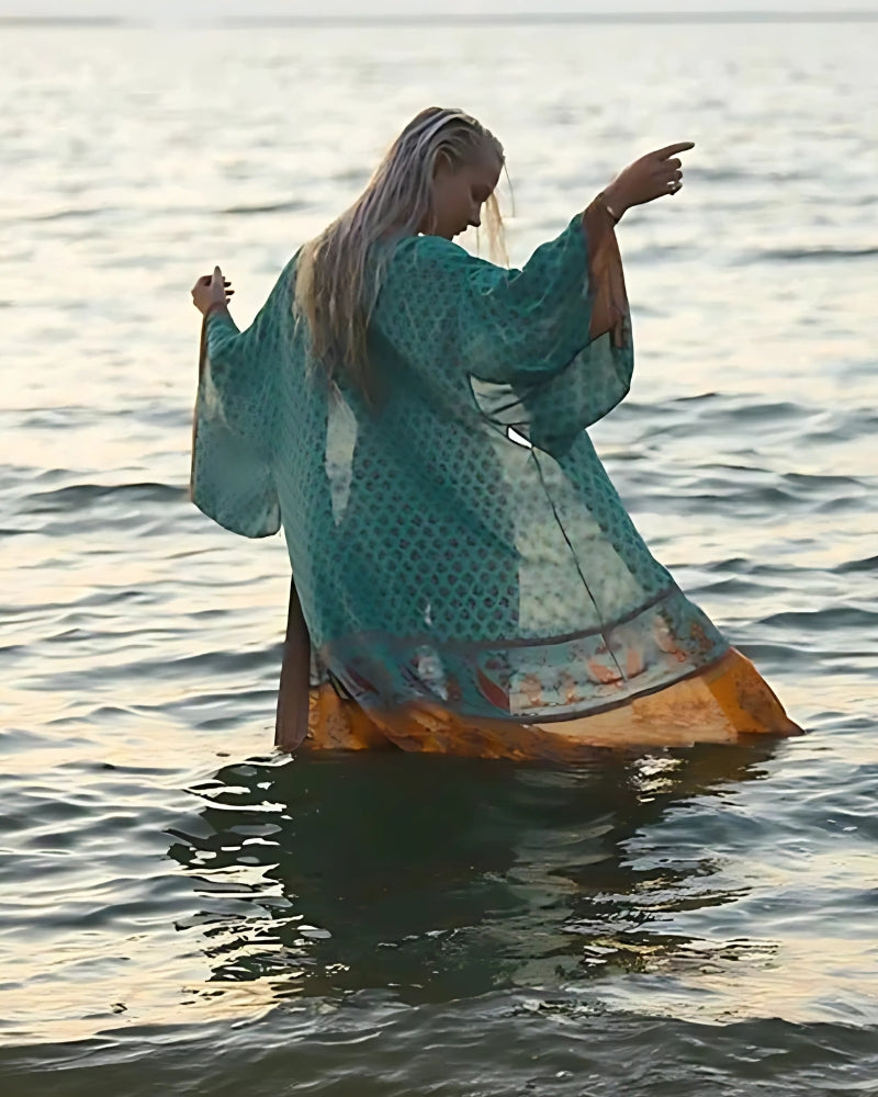 Kimono de plage imprimée style bohème — vue 4