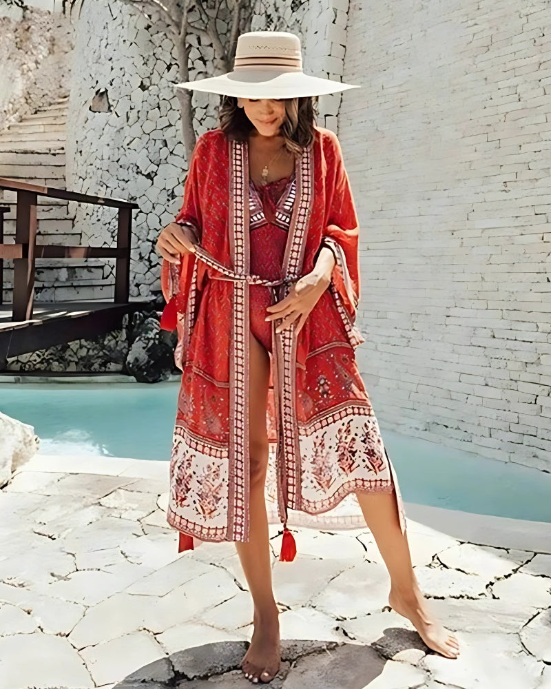 Kimono de plage imprimée style bohème — BOHERIS