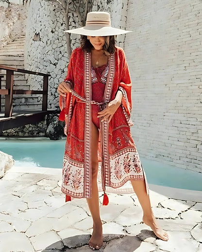 Kimono de plage imprimée style bohème — BOHERIS