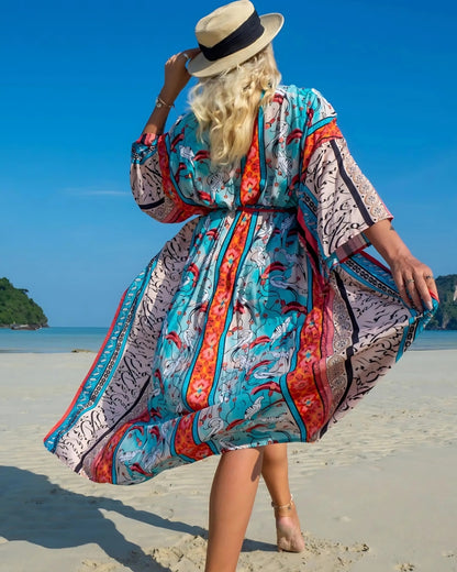 Kimono long imprimé à manches longues — vue 2
