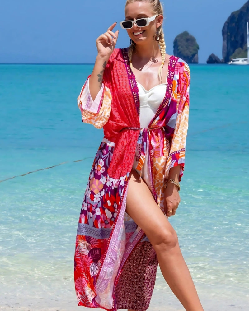 Kimono long imprimé à manches longues — vue 3