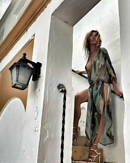 Kimono long imprimé style militaire — vue 2