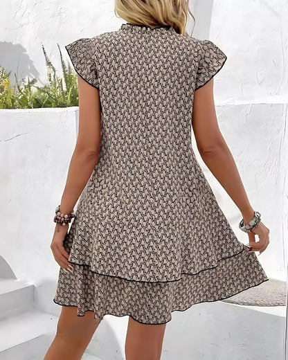 Mini robe à volants col v à lacets — vue 4