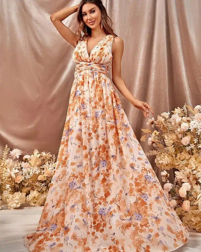 Robe bohème longue et avec motif de fleur — vue 4