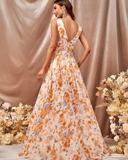 Robe bohème longue et avec motif de fleur — vue 3
