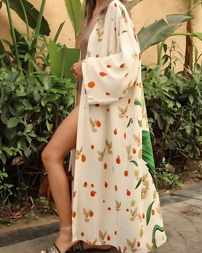 Robe-kimono de plage avec dessin à manches longues — vue 3