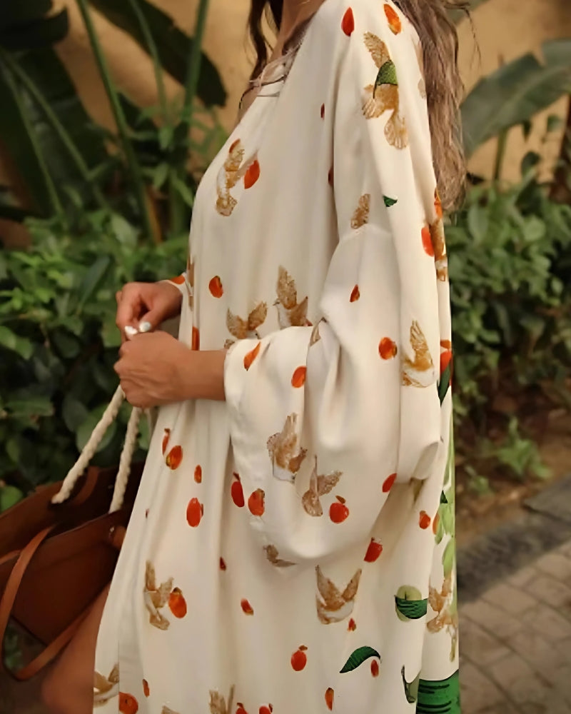 Robe-kimono de plage avec dessin à manches longues — vue 2