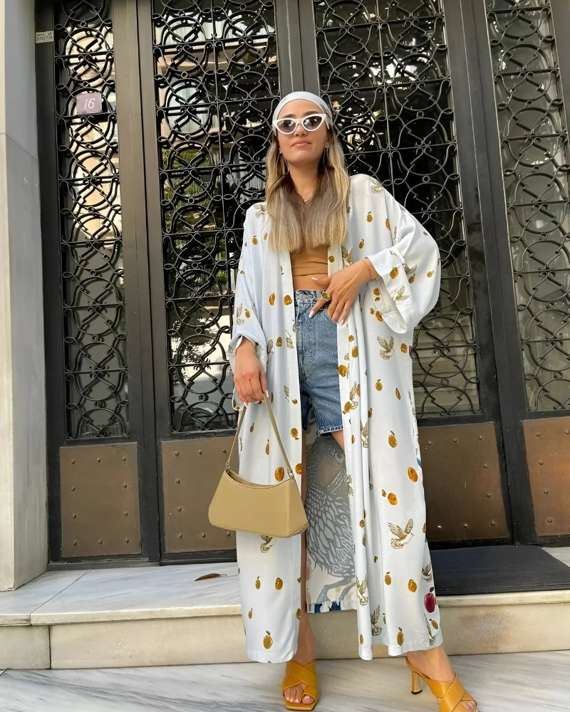 Robe-kimono de plage avec dessin à manches longues — vue 4