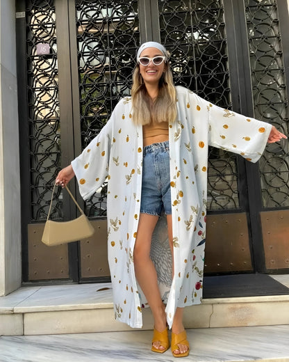 Robe-kimono de plage avec dessin à manches longues — vue 5