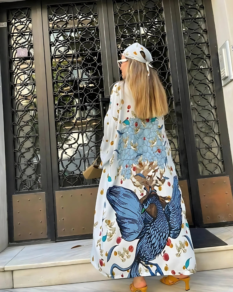 Robe-kimono de plage avec dessin à manches longues — vue 6