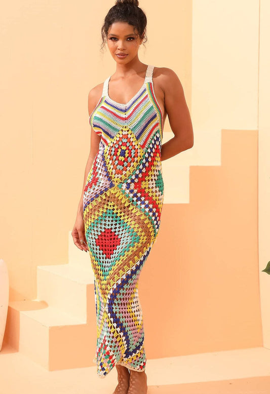 Robe de plage colorée artisanale — BOHERIS