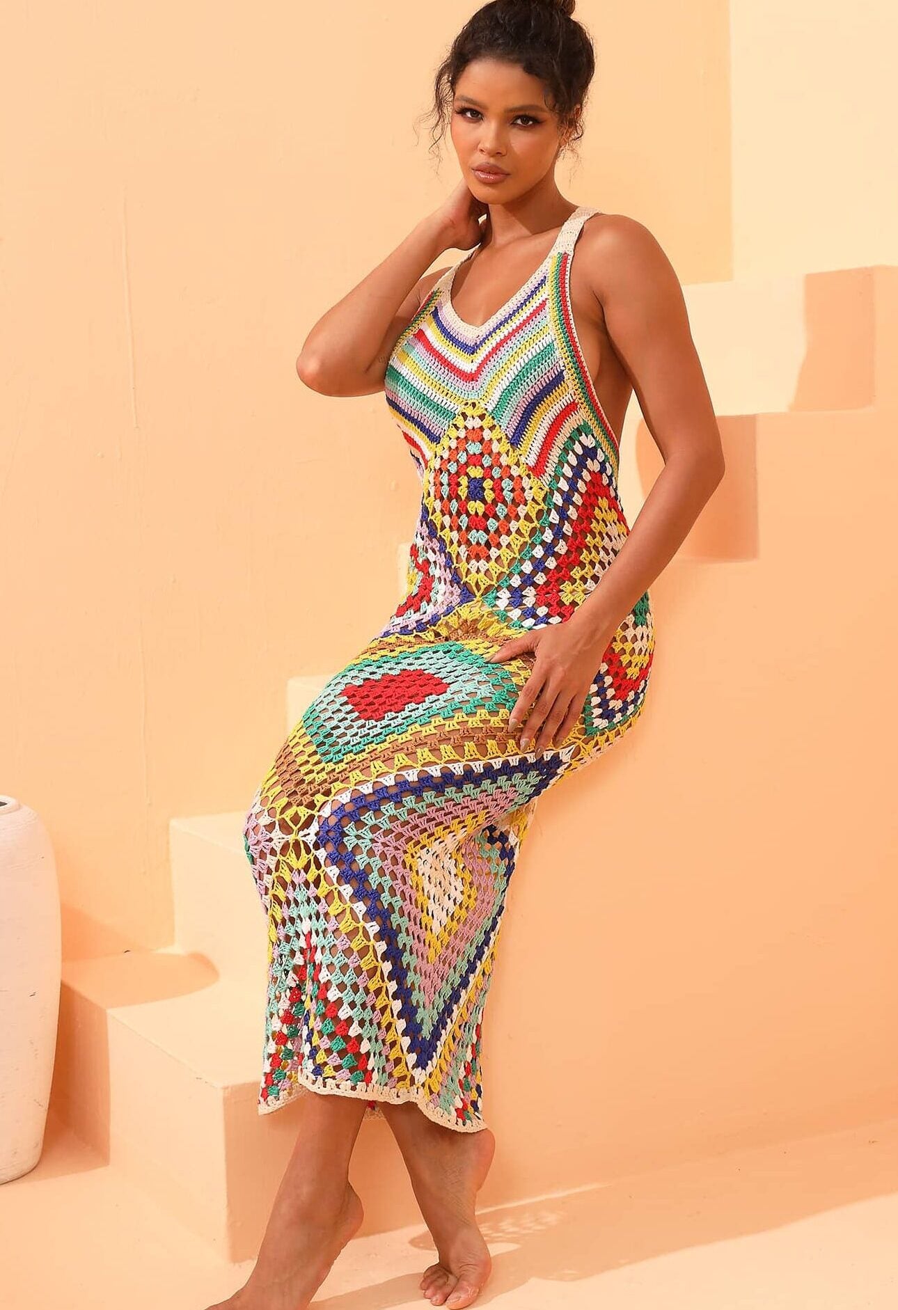Robe de plage colorée artisanale — vue 3