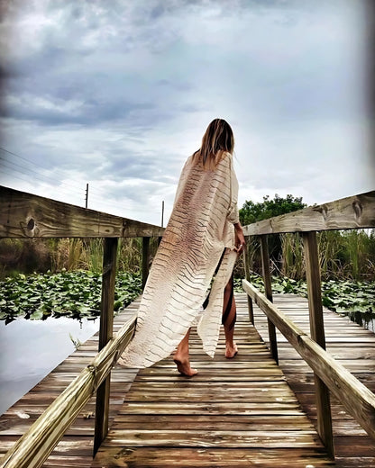 Robe-kimono rayée style boho — vue 3