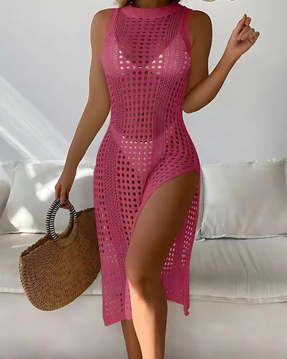 Robe-paréo sans manches en crochet — vue 6