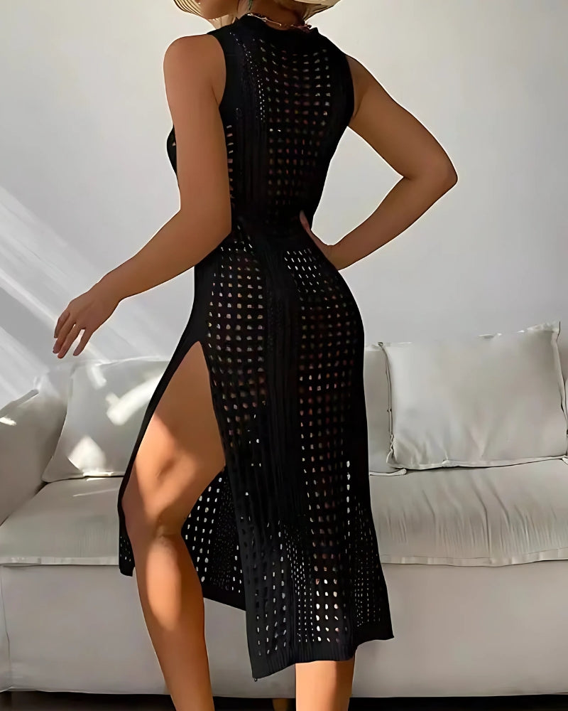 Robe-paréo sans manches en crochet — vue 5