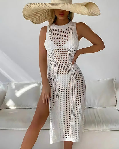 Robe-paréo sans manches en crochet — BOHERIS