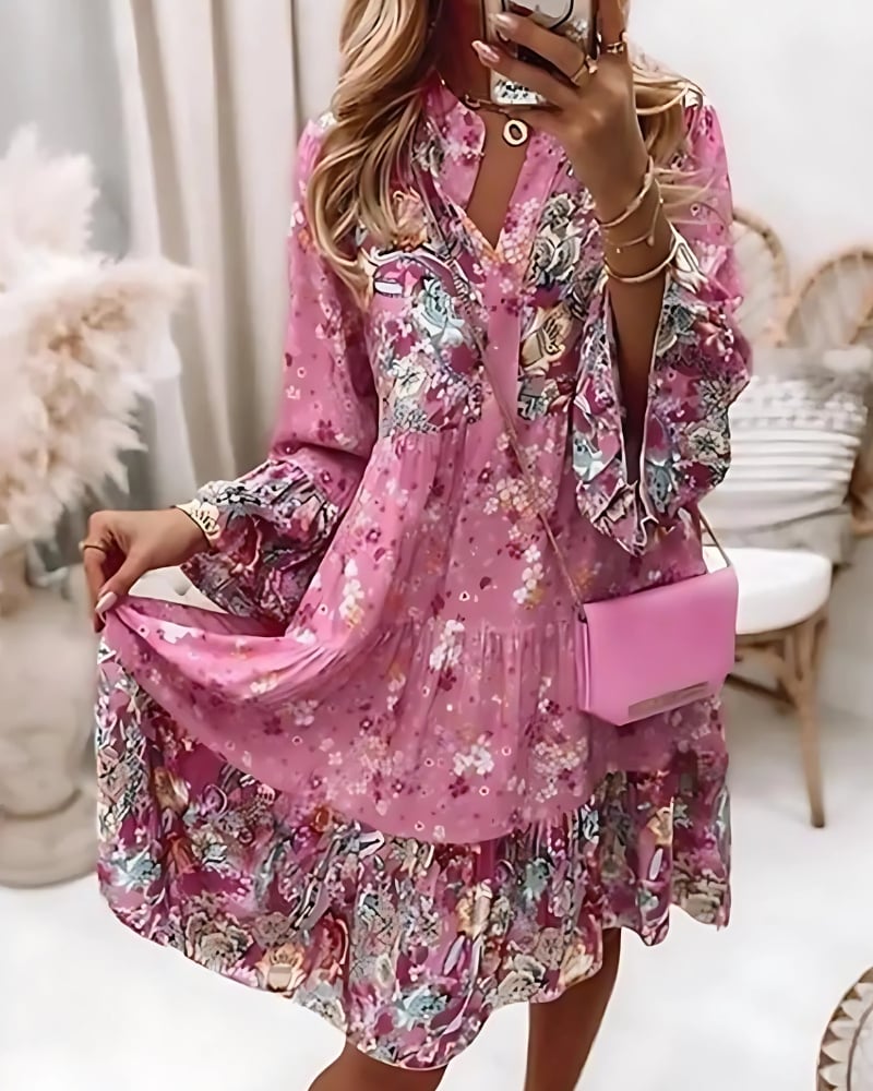 Robe ample décontractée à imprimé floral style boho — vue 3