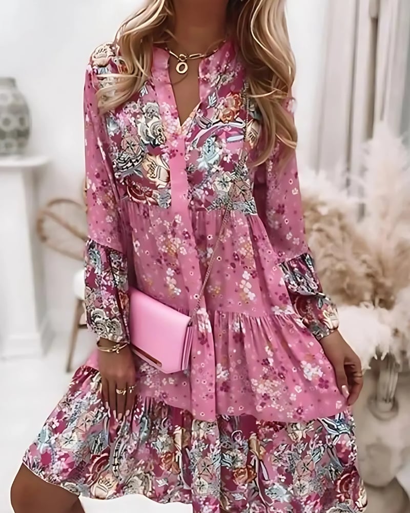 Robe ample décontractée à imprimé floral style boho — vue 2