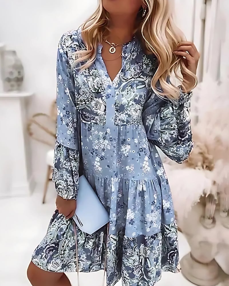 Robe ample décontractée à imprimé floral style boho — vue 6