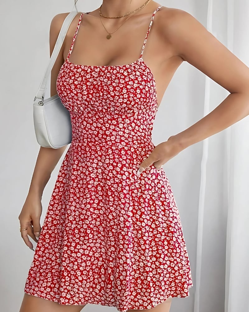 Robe courte à bretelles dos nu — vue 10